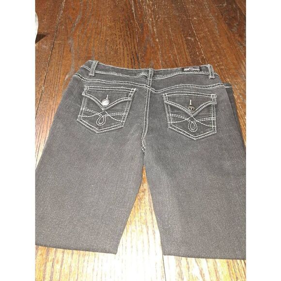 Size 5 Earl Jean Blue Black Denim Jeans with Pockets and Belt Loops - Picture 5 of 6